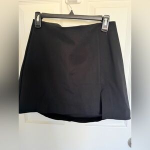 Anthropologie Black A-Line Mini Skirt with Front Slit